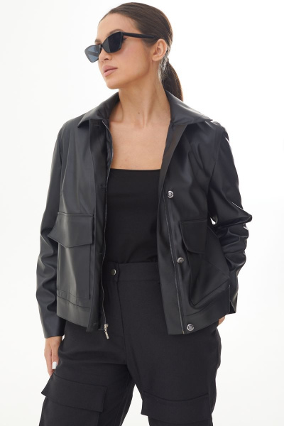 Ботфорты из экокожи с накладными карманами AURA otd 1067 черный - фото 4