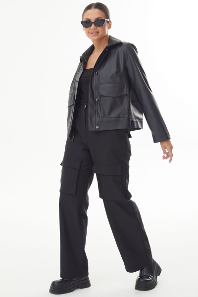 Ботфорты из экокожи с накладными карманами AURA otd 1067 черный - фото 2