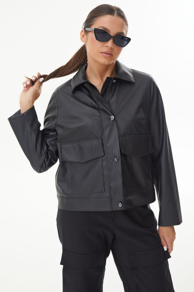 Ботфорты из экокожи с накладными карманами AURA otd 1067 черный - фото 1