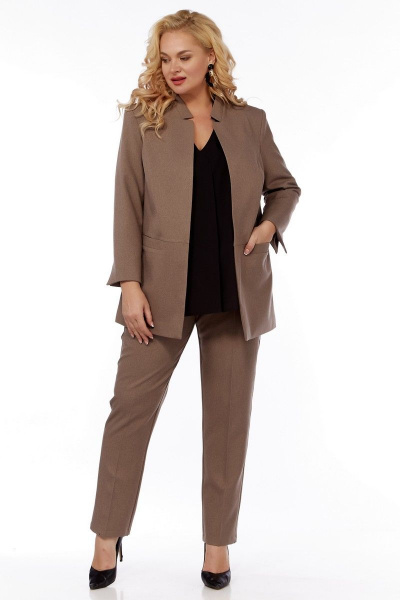 Двухпредметный костюм из текстиля с шлицами у брюк Belinga 2274 - фото 3