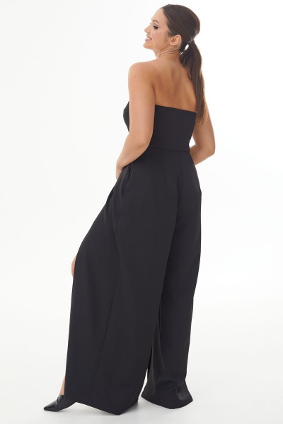 Черный комбинезон с корсетным лифом и разрезами на запах AURA otd 4098 черный - фото 3