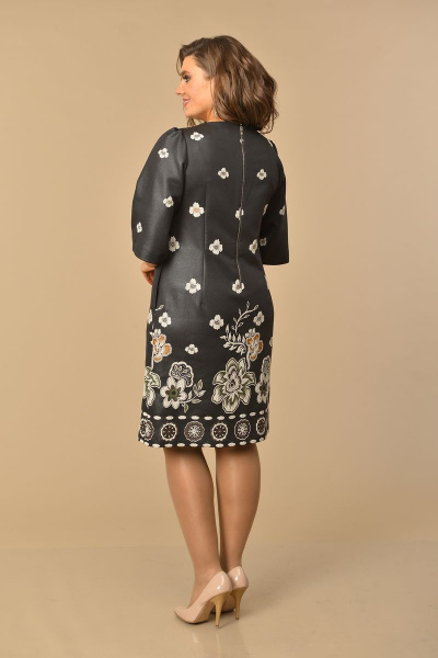 Платье Lady Style Classic 1030/1 черный-бежевый - фото 2