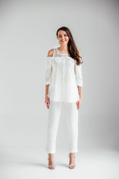 Брюки демисезонные из текстиля с поясом и складками Edibor 2058 - фото 2