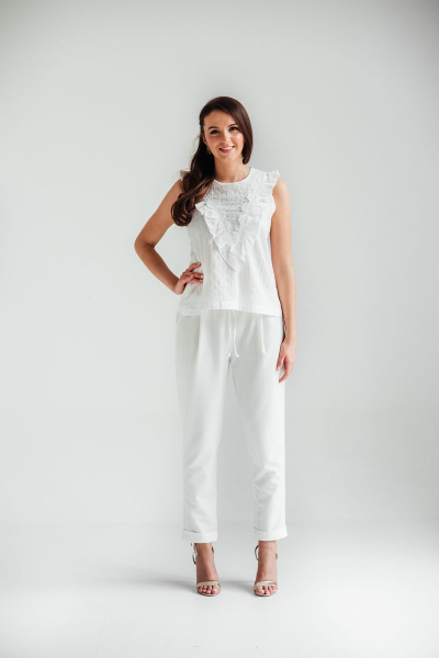 Брюки демисезонные из текстиля с поясом и складками Edibor 2058 - фото 1