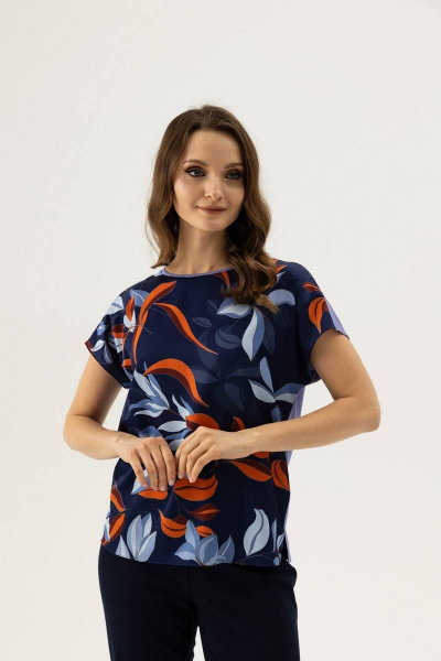 Летний трикотажный джемпер с разрезами и лодочной горловиной Femme & Devur 30825 1.32F(170) - фото 1