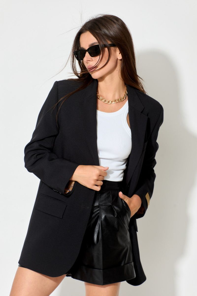 Демисезонные кожаные шорты с широкими манжетами и складками SILVERSPICE S-3310 - фото 12