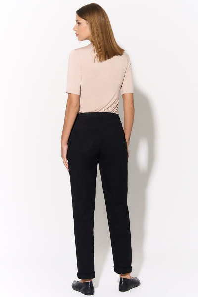 Брюки зауженные из хлопка для каждодневного стиля AYZE 72777 чёрный - фото 3