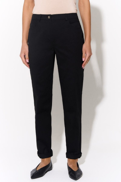 Брюки зауженные из хлопка для каждодневного стиля AYZE 72777 чёрный - фото 2