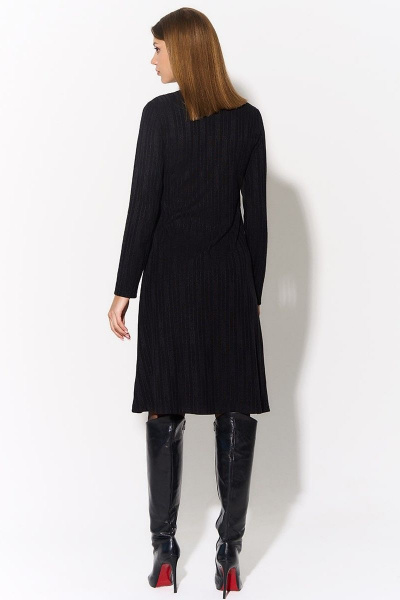 Платье в стиле бином из вискозы и трикотажа AYZE 72779 чёрный - фото 3