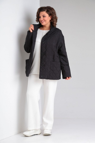 Демисезонный кардиган с накладными карманами и на пуговицах Диомант 1898 черный - фото 8