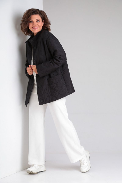 Демисезонный кардиган с накладными карманами и на пуговицах Диомант 1898 черный - фото 7