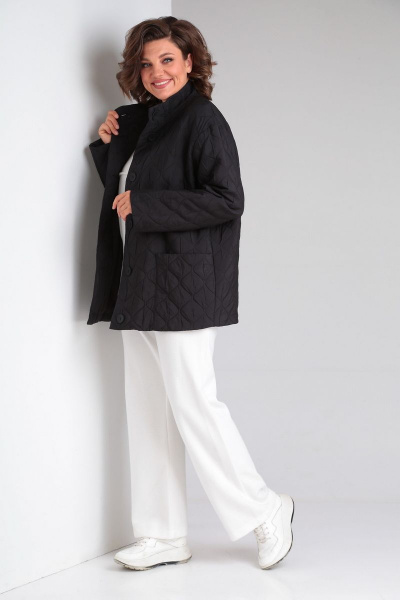 Демисезонный кардиган с накладными карманами и на пуговицах Диомант 1898 черный - фото 6