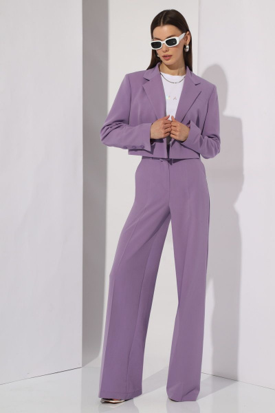 Демисезонный комплект из жакета и брюк из текстиля N.O.W. 1268 - фото 4