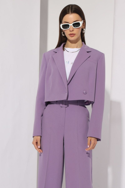 Демисезонный комплект из жакета и брюк из текстиля N.O.W. 1268 - фото 3