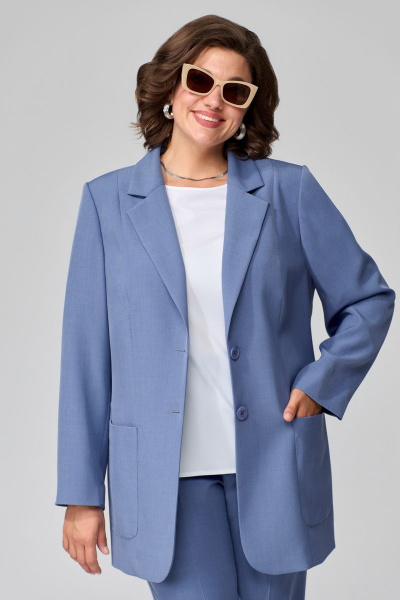 Комплект брюки и жакет из текстиля на каждый день Орхидея 1303 - фото 5