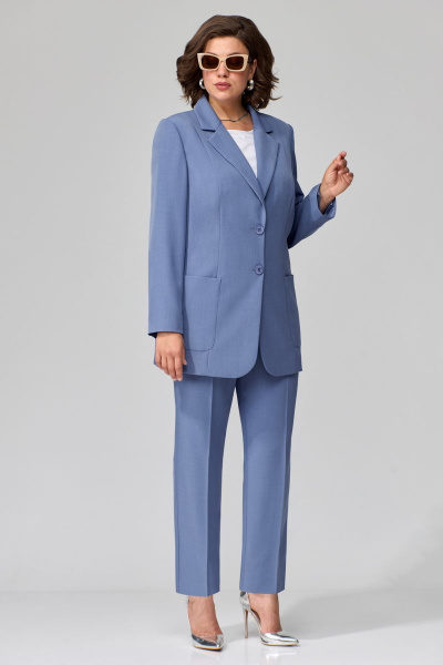 Комплект брюки и жакет из текстиля на каждый день Орхидея 1303 - фото 4