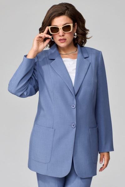 Комплект брюки и жакет из текстиля на каждый день Орхидея 1303 - фото 3