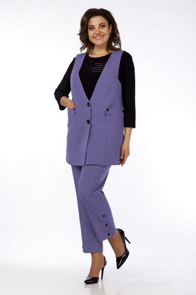 Брюки, джемпер, жилет Jurimex 2946 фиолет - фото 1