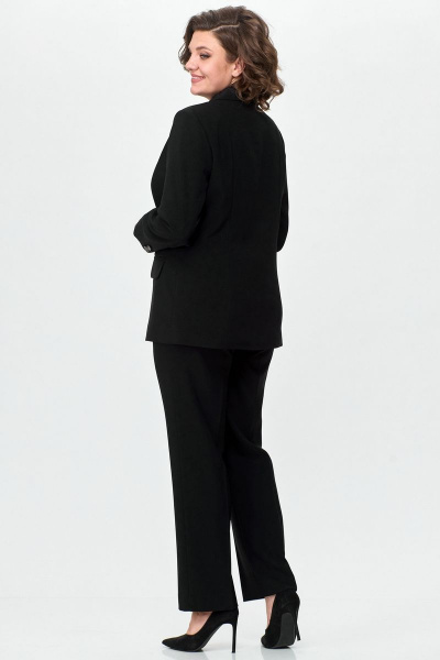 Жакет женский удлиненный из хлопка с рельефами БелЭльСтиль 205-2_80_22 черный однотон - фото 4