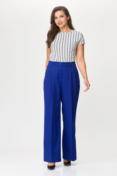 Брюки-палаццо из вискозы с широкими штанинами Abbi 2001 ультрамарин - фото 8