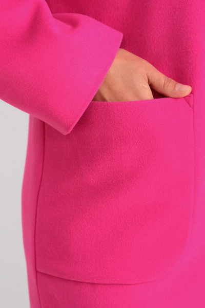 Элегантный жакет оверсайз из кашемира с накладными карманами Mubliz 084 фуксия - фото 10