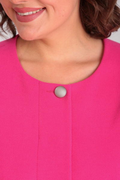 Элегантный жакет оверсайз из кашемира с накладными карманами Mubliz 084 фуксия - фото 9