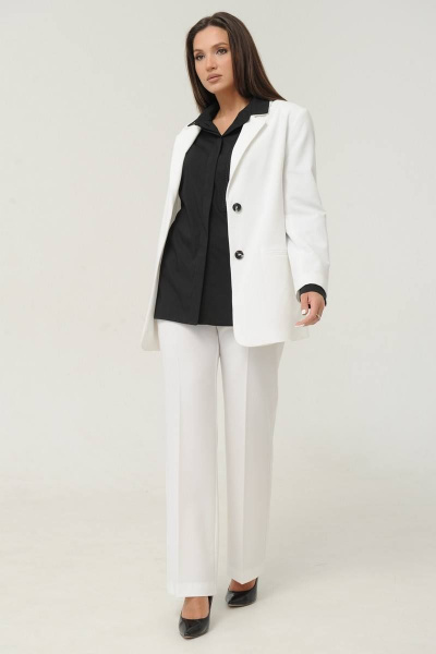 Костюм из жакета и брюк из костюмной ткани Ma Сherie 3010 молочный - фото 12
