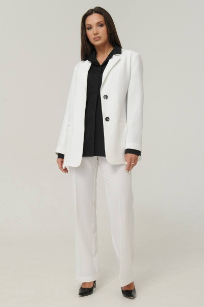 Костюм из жакета и брюк из костюмной ткани Ma Сherie 3010 молочный - фото 9