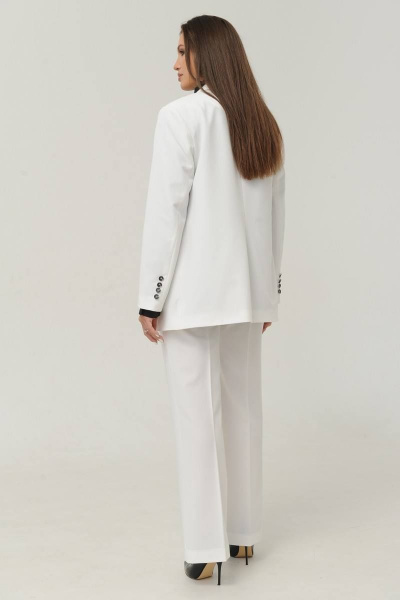 Костюм из жакета и брюк из костюмной ткани Ma Сherie 3010 молочный - фото 8