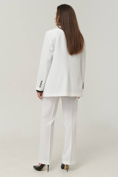 Костюм из жакета и брюк из костюмной ткани Ma Сherie 3010 молочный - фото 7