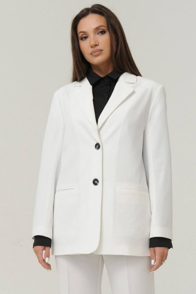 Костюм из жакета и брюк из костюмной ткани Ma Сherie 3010 молочный - фото 6