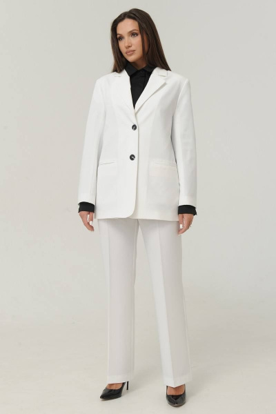 Костюм из жакета и брюк из костюмной ткани Ma Сherie 3010 молочный - фото 1