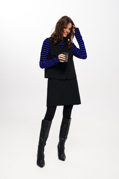 Джемпер ELLETTO 3681 черно-синий - фото 3