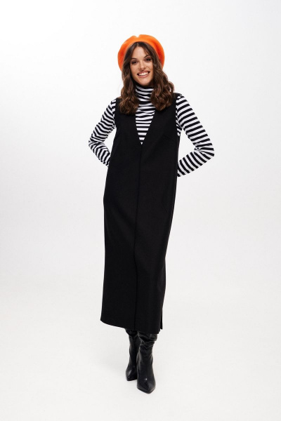 Джемпер, сарафан ELLETTO 5239 черно-белый - фото 7