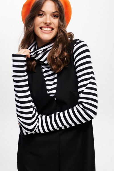 Джемпер, сарафан ELLETTO 5239 черно-белый - фото 3