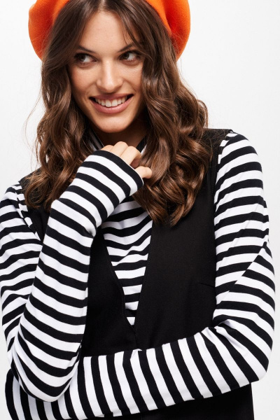 Джемпер, сарафан ELLETTO 5239 черно-белый - фото 2