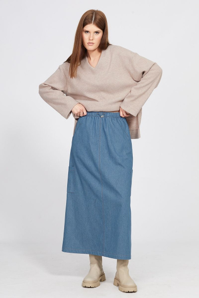 Юбка EOLA 2456 темно-голубой - фото 4