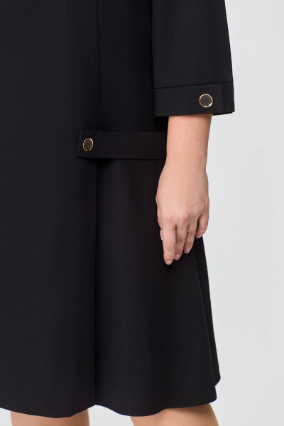 Классическое платье с складками и пуговичной застежкой Svetlana-Style 1675 черный - фото 4