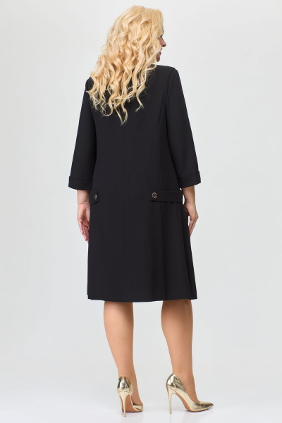 Классическое платье с складками и пуговичной застежкой Svetlana-Style 1675 черный - фото 3