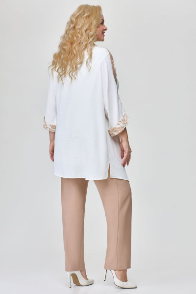 Костюм из бежевого текстиля с кардиганом и брюками Svetlana-Style 1629 бежевый - фото 2