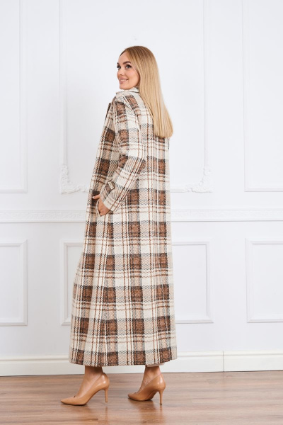 Пальто из пальтовой ткани с поясом и отложным воротником Azzara 3112 - фото 4