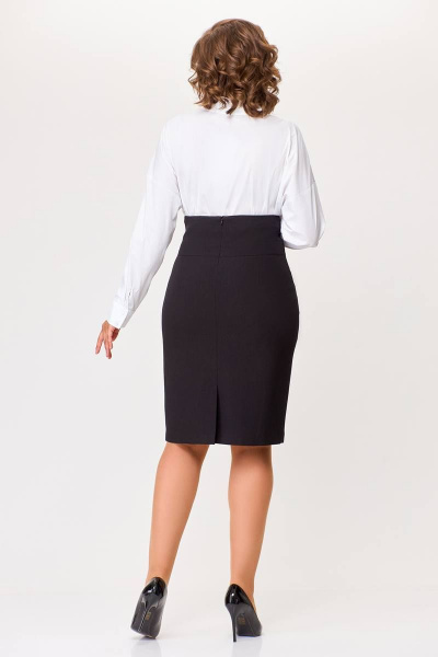 Юбка на подкладке с кокетками и шлицами Swallow 005 черный - фото 5