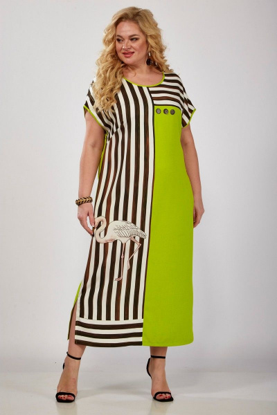 Платье из льна и текстиля с асимметричным кроем и карманами Grace for you 1024 - фото 2