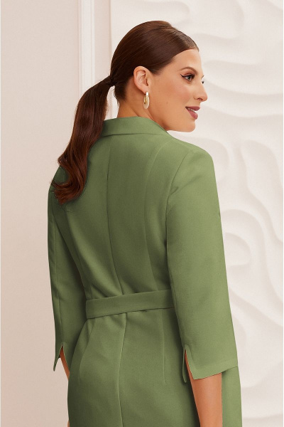 Платье с отложным воротником и съемным поясом на талию Lissana 4766 базилик - фото 3