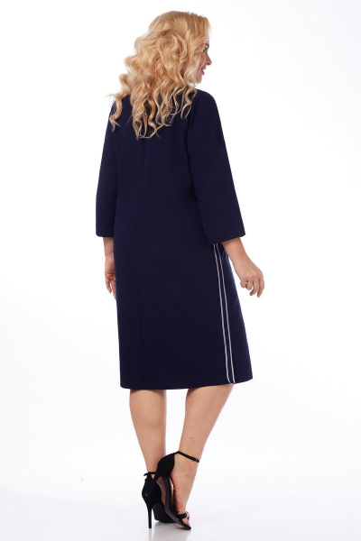 Демисезонное платье прямого силуэта из поливискозы Matini 3.1510/1 темно-синий,3/4 - фото 8