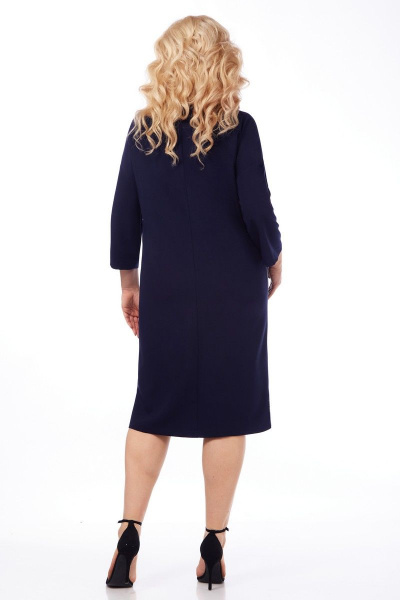 Демисезонное платье прямого силуэта из поливискозы Matini 3.1510/1 темно-синий,3/4 - фото 7