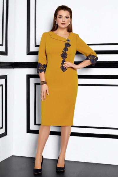 Платье Lissana 3906 горчично-медовый - фото 1