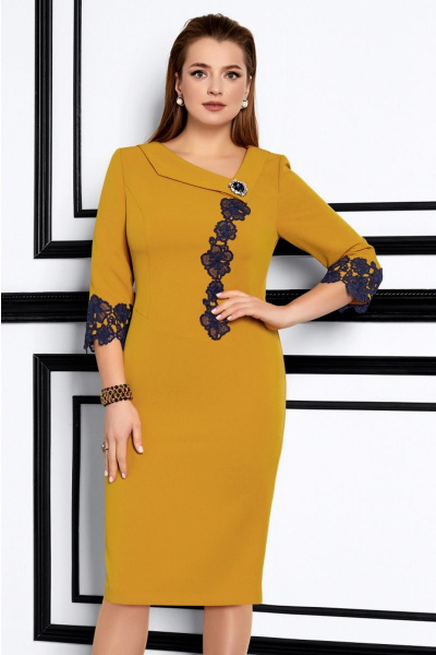 Платье Lissana 3906 горчично-медовый - фото 2