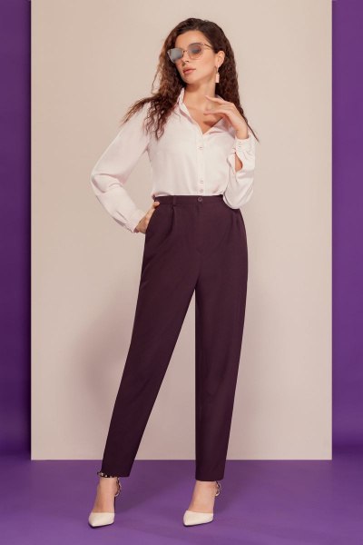 Блуза, брюки, жакет Dilana VIP 1501 баклажан - фото 2