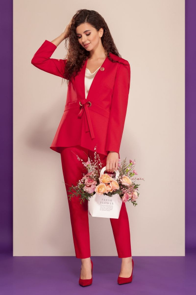 Блуза, брюки, жакет Dilana VIP 1502 красный - фото 1